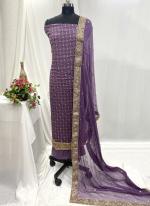 Dola Silk Purple Wedding Wear Hand Work Salwar Suit